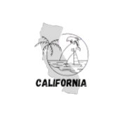 CALIFORNIA USA Design Button