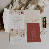 Calligraphy Graceful Floral Hotel Begleitkarte