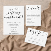 Calligrafie-RSVP-Kartenvorlage schwarz und weiß RSVP Karte (Personalisiere diese Kollektion eines unabhängigen Creators.)