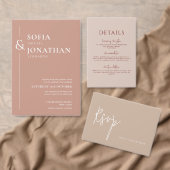 Canyon Rose Minimalistisch Wedding Dankeskarte (Personalisiere diese Kollektion eines unabhängigen Creators.)