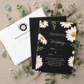 Schwarz | Kamillen-Hochzeit Einladung (Personalisieren Sie die Kollektion dieses unabhängigen Creators. Test)