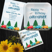 Cars Kids Boy Birthday Runder Pappuntersetzer