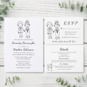Boho-Braut Bräutigam Schwarz-Weiß Hochzeitsprogram (Personalisiere diese Kollektion eines unabhängigen Creators.)