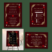 Gold Deep Burgundy Casino Wedding Seating Chart  Poster
