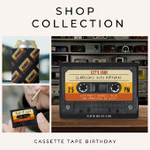Cassette Tape Blue Retro Geburtstagsparty Einladung