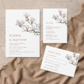 Fine Art Magnolia Casual Wedding Einladung (Personalisiere diese Kollektion eines unabhängigen Creators.)