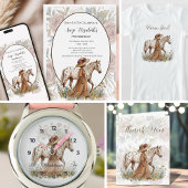 Elegant Horse Lover Birthday  Quadratischer Aufkleber