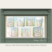 Hummingbird & Wildflower Baby Shower Quadratischer Aufkleber