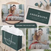 Modernes Minimal Elegante | Dark Forest Green Name Adressaufkleber
