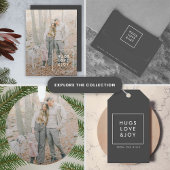 Hugs Liebe und Joy Stylish Weihnachtskohle Grau Kleiner Weihnachtsstrumpf