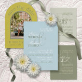 Modern Chartreuse Script Wedding Ceremony Program Fächer