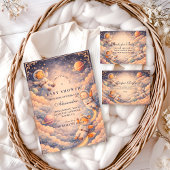 Celestial Astronaut Neutral Space Baby Shower Einladung