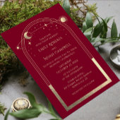 Mystical Burgundy Gold Sun Star Moon Space Hochzei Programm