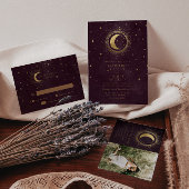 Celestial Crescent Moon Gold UAWG Response Card RSVP Karte