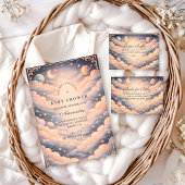 Celestial Clouds Stars Baby Shower Diapper Raffle Begleitkarte