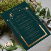 Mystical Green Gold Celestis Brautparty Einladung