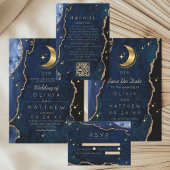 Navy Celestial Gold Hochzeit Begleitkarte