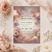 Champagner-Rosé Stardust Gartenhochzeit Save The Date