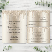 Champagner Dripping Glitzer Wedding Glam Schaumweinetikett (Personalisiere diese Kollektion eines unabhängigen Creators.)