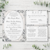 Champagner-Pink Lace Katholic Wedding Program Fächer (Personalisiere diese Kollektion eines unabhängigen Creators.)