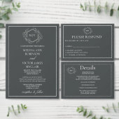 QR-Code Charcograu Angaben zur Umschließungskarte Begleitkarte (Personalisiere diese Kollektion eines unabhängigen Creators.)