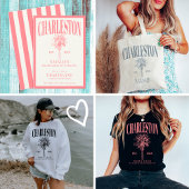 Luxe Palm Trees Charleston Coastal Bachelorette Wandteppich