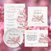 Cherry Blossom Pink Blume Baby Shower Girl Pappteller