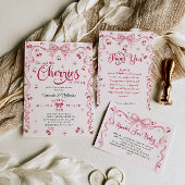 Cherry Bow Girl Baby Shower Pappteller