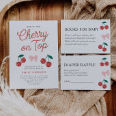 Cherry auf der Top Pink Bow Coquette Babydusche Quadratischer Aufkleber