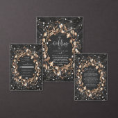 Chic Black Verziert Golden Blätter Save the Date Einladung (Personalisiere diese Kollektion eines unabhängigen Creators.)