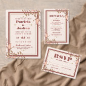 Elegante Retro Blush Floral Wedding Card Begleitkarte (Personalisiere diese Kollektion eines unabhängigen Creators.)