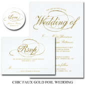 Chic Imitate Gold Foil Script Einladung