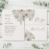 Moden Off White & Ivory Watercolor Floral RSVP (Personalisiere diese Kollektion eines unabhängigen Creators.)