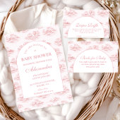 Chic French Toile Baby Shower Einladung