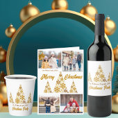 Chic Gold Snowflake Frohe Weihnachten Glück Neues