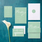 Chic Mint Green White Script Probe Dinner Einladung (Personalisiere diese Kollektion eines unabhängigen Creators.)