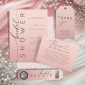 Simple Peachy Pink Ombre Bridal Shower  Einladung