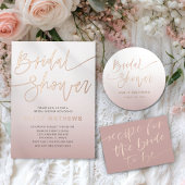 Modern Rose Gold Gradient Bridal Shower Serviette