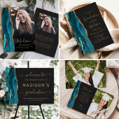 Aquamarin Gold Agate Dark Herzlichen Glückwunsch A Banner