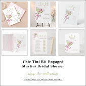 QR Code Tini Bit Engaged Martini Bridal Shower Einladung