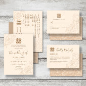 Chinesisch elegante Double Happiness Wedding RSVP