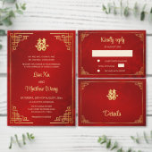Haushaltsplan | BILINGUAL Gold Frame Red Chinese W Flyer (Personalisiere diese Kollektion eines unabhängigen Creators.)