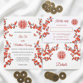 Cherry Blossom Chinese Wedding Seating Chart Poster