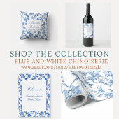 Blau-Chinoiserie-Brautparty Einladung