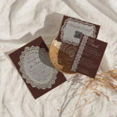 Braune Vintage-Hochzeitsplatzkarten mit Spitze Tischnummer