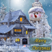 Weihnachts Party Winter White Snowman Blue Rustika Fliese