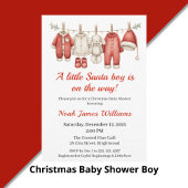 Christmas Baby Shower Boy | Santa Baby Red & White Begleitkarte