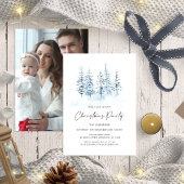 Weihnachten Blauer Winter Rustikale Landschaft Bus