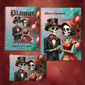 Christmas Bone Romance, A festive skeleton couple. Geschenkpapier Set