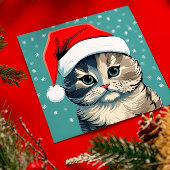 Grünes Mit Augen Weihnachtskätzchen in einer Weihn